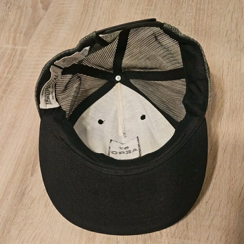 Aeropostale Green & Black Camo Aero 87 Snapback Cap Hat Mens